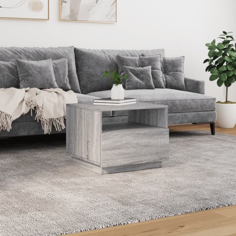 STOLIK KAWOWY Z LED SZARY DĄB SONOMA 50X49X40CM