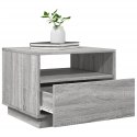 STOLIK KAWOWY Z LED SZARY DĄB SONOMA 50X49X40CM