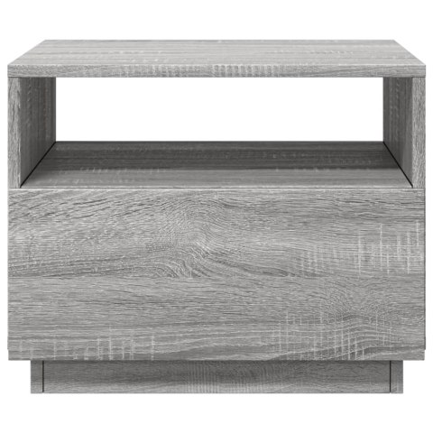 STOLIK KAWOWY Z LED SZARY DĄB SONOMA 50X49X40CM