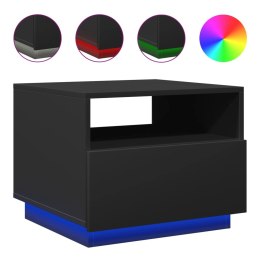 STOLIK KAWOWY Z OŚWIETLENIEM LED CZARNY 50X49X40CM