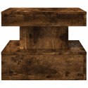 STOLIK KAWOWY Z OŚWIETLENIEM LED PRZYDYMIONY DĄB 50X50X40CM