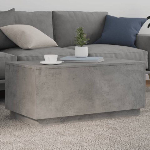 STOLIK KAWOWY Z OŚWIETLENIEM LED SZAROŚĆ BETONU 90X50X40CM