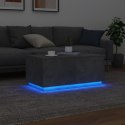STOLIK KAWOWY Z OŚWIETLENIEM LED SZAROŚĆ BETONU 90X50X40CM