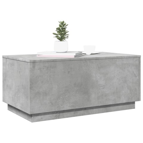 STOLIK KAWOWY Z OŚWIETLENIEM LED SZAROŚĆ BETONU 90X50X40CM
