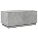 STOLIK KAWOWY Z OŚWIETLENIEM LED SZAROŚĆ BETONU 90X50X40CM