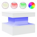 STOLIK KAWOWY Z OŚWIETLENIEM LED BIAŁY 50X50X40CM