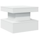 STOLIK KAWOWY Z OŚWIETLENIEM LED BIAŁY 50X50X40CM