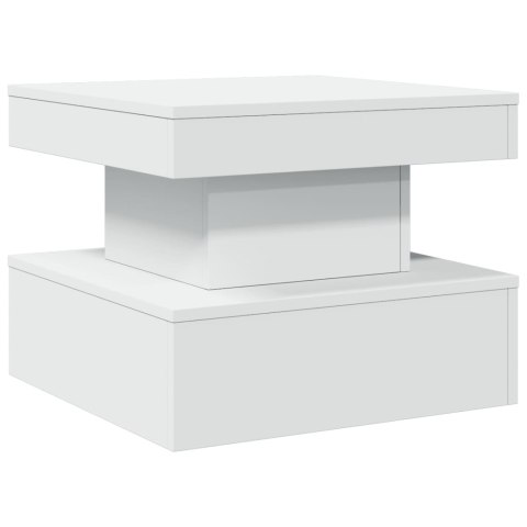 STOLIK KAWOWY Z OŚWIETLENIEM LED BIAŁY 50X50X40CM