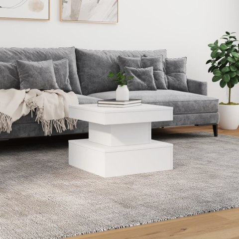 STOLIK KAWOWY Z OŚWIETLENIEM LED BIAŁY 50X50X40CM