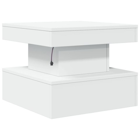STOLIK KAWOWY Z OŚWIETLENIEM LED BIAŁY 50X50X40CM