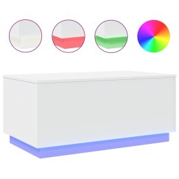 STOLIK KAWOWY Z OŚWIETLENIEM LED BIAŁY 90X50X40CM