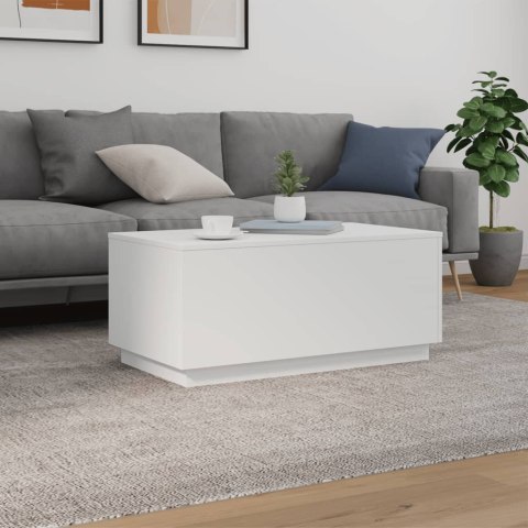 STOLIK KAWOWY Z OŚWIETLENIEM LED BIAŁY 90X50X40CM