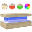 STOLIK KAWOWY Z OŚWIETLENIEM LED DĄB SONOMA 90X50X40CM
