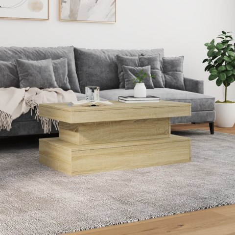 STOLIK KAWOWY Z OŚWIETLENIEM LED DĄB SONOMA 90X50X40CM