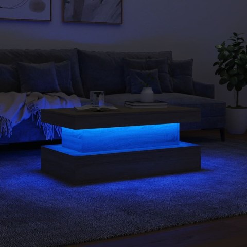 STOLIK KAWOWY Z OŚWIETLENIEM LED DĄB SONOMA 90X50X40CM