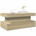 STOLIK KAWOWY Z OŚWIETLENIEM LED DĄB SONOMA 90X50X40CM