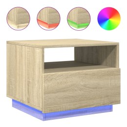 STOLIK KAWOWY Z PODŚWIETLENIEM LED DĄB SONOMA 50X49X40CM