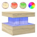 STOLIK KAWOWY Z PODŚWIETLENIEM LED DĄB SONOMA 50X50X40CM