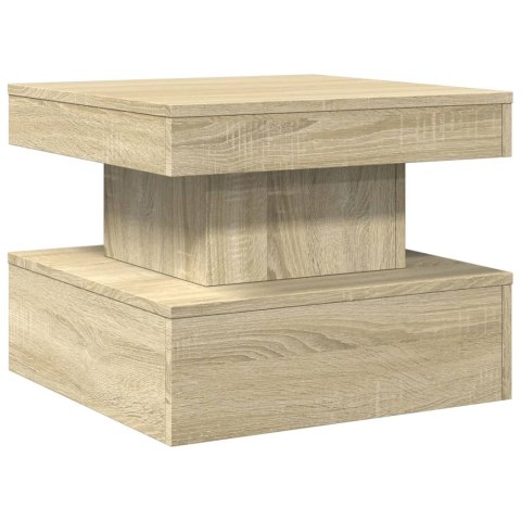 STOLIK KAWOWY Z PODŚWIETLENIEM LED DĄB SONOMA 50X50X40CM