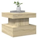 STOLIK KAWOWY Z PODŚWIETLENIEM LED DĄB SONOMA 50X50X40CM
