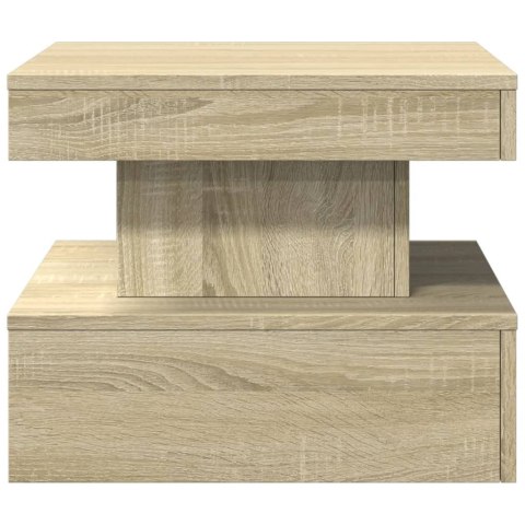 STOLIK KAWOWY Z PODŚWIETLENIEM LED DĄB SONOMA 50X50X40CM
