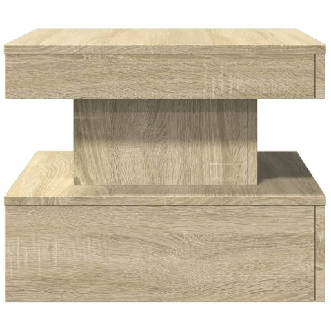 STOLIK KAWOWY Z PODŚWIETLENIEM LED DĄB SONOMA 50X50X40CM