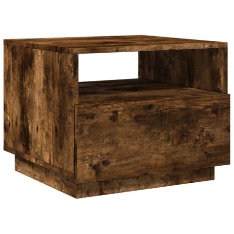 STOLIK KAWOWY Z LED PRZYDYMIONY DĄB 50X49X40CM