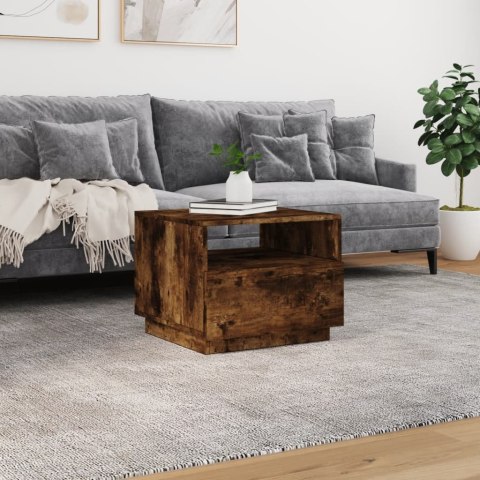STOLIK KAWOWY Z LED PRZYDYMIONY DĄB 50X49X40CM