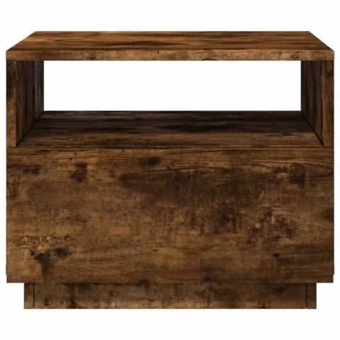 STOLIK KAWOWY Z LED PRZYDYMIONY DĄB 50X49X40CM