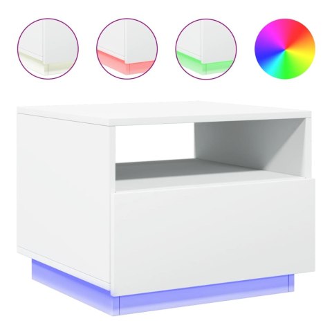 STOLIK KAWOWY Z OŚWIETLENIEM LED BIAŁY 50X49X40CM