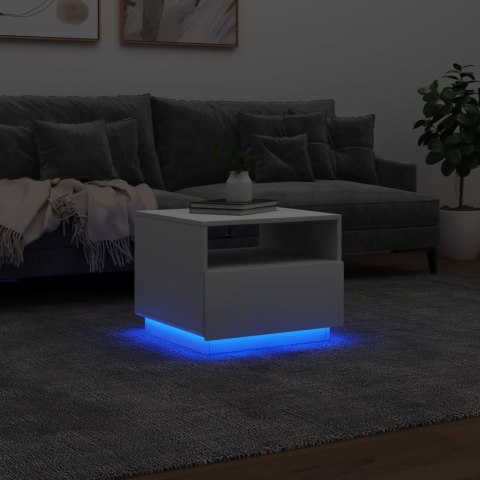 STOLIK KAWOWY Z OŚWIETLENIEM LED BIAŁY 50X49X40CM