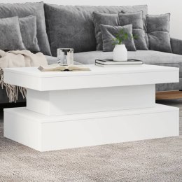 STOLIK KAWOWY Z OŚWIETLENIEM LED BIAŁY 90X50X40CM