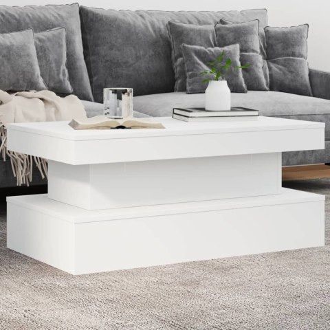 STOLIK KAWOWY Z OŚWIETLENIEM LED BIAŁY 90X50X40CM