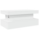 STOLIK KAWOWY Z OŚWIETLENIEM LED BIAŁY 90X50X40CM