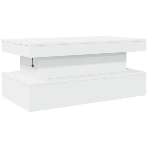 STOLIK KAWOWY Z OŚWIETLENIEM LED BIAŁY 90X50X40CM