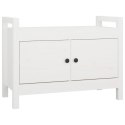 ŁAWKA DO PRZEDPOKOJU BIAŁY 80X40X60CM LITE DREWNO SOSNOWE