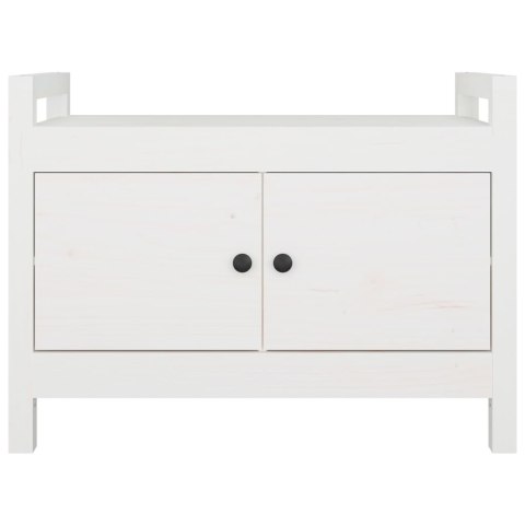 ŁAWKA DO PRZEDPOKOJU BIAŁY 80X40X60CM LITE DREWNO SOSNOWE