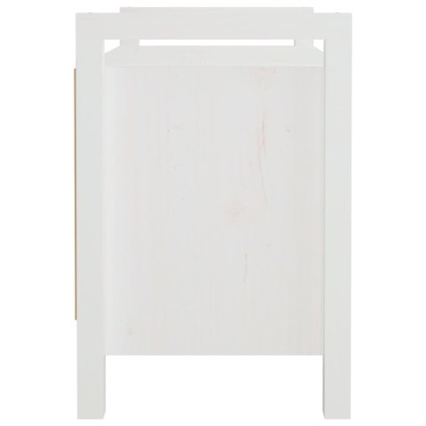 ŁAWKA DO PRZEDPOKOJU BIAŁY 80X40X60CM LITE DREWNO SOSNOWE