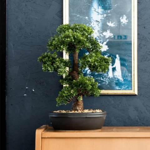 EMERALD SZTUCZNY FIKUS BONSAI W BRĄZOWEJ DONICY 43CM