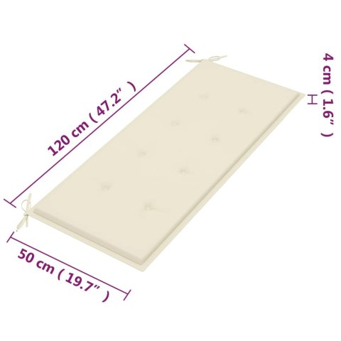 2-OS. ŁAWKA OGRODOWA Z PODUSZKĄ 120CM LITY EUKALIPTUS