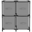 SZAFKA Z 4 KOSZAMI Z TKANINY SZARA 63X30X71CM STAL