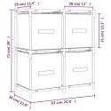 SZAFKA Z 4 KOSZAMI Z TKANINY SZARA 63X30X71CM STAL