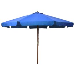PARASOL OGRODOWY NA DREWNIANYM SŁUPKU 330CM LAZUROWY