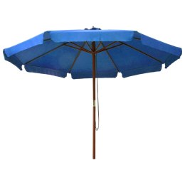 PARASOL OGRODOWY NA DREWNIANYM SŁUPKU 330CM LAZUROWY