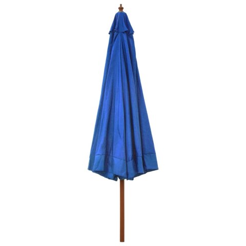 PARASOL OGRODOWY NA DREWNIANYM SŁUPKU 330CM LAZUROWY