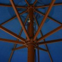 PARASOL OGRODOWY NA DREWNIANYM SŁUPKU 330CM LAZUROWY