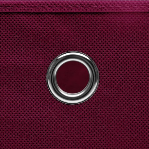 PUDEŁKA Z POKRYWAMI 10 SZT. CIEMNOCZERWONE 32X32X32CM TKANINA