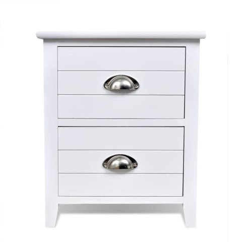 2 BIAŁE SZAFKI NOCNE Z 2 SZUFLADAMI
