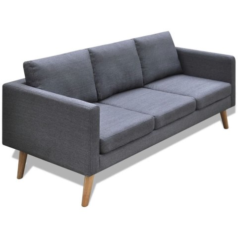 SOFA 3-OSOBOWA MATERIAŁOWA CIEMNOSZARA