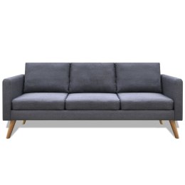 SOFA 3-OSOBOWA MATERIAŁOWA CIEMNOSZARA